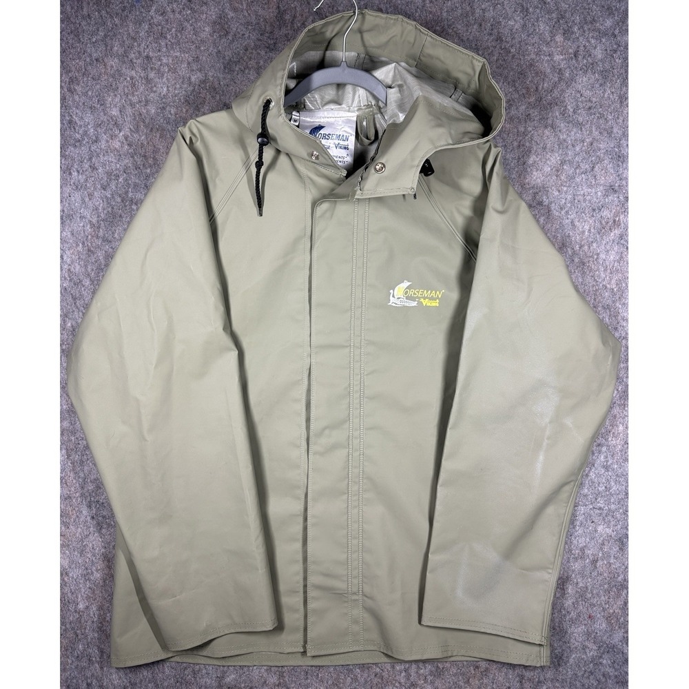 Vintage Norseman by Viking Waterproof Rain Jacket Mens Size M Hooded PVC Coat